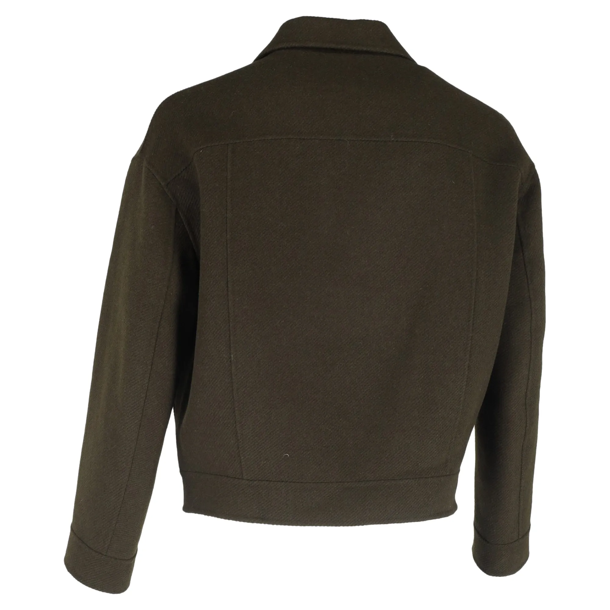 Acne Studios Cropped Twill Jacket in Green Wool