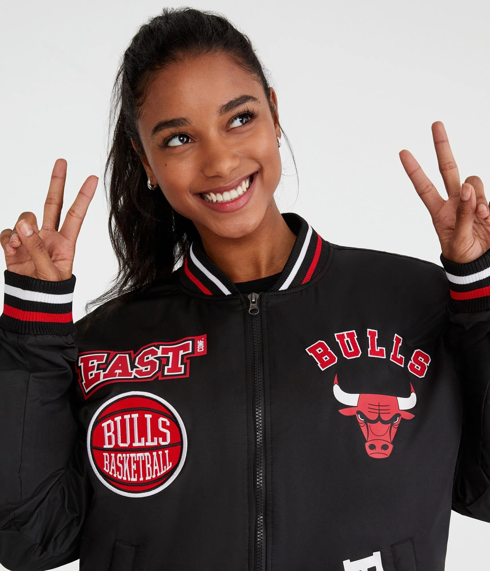 Aeropostale Chicago Bulls Basketball Bomber Jacket