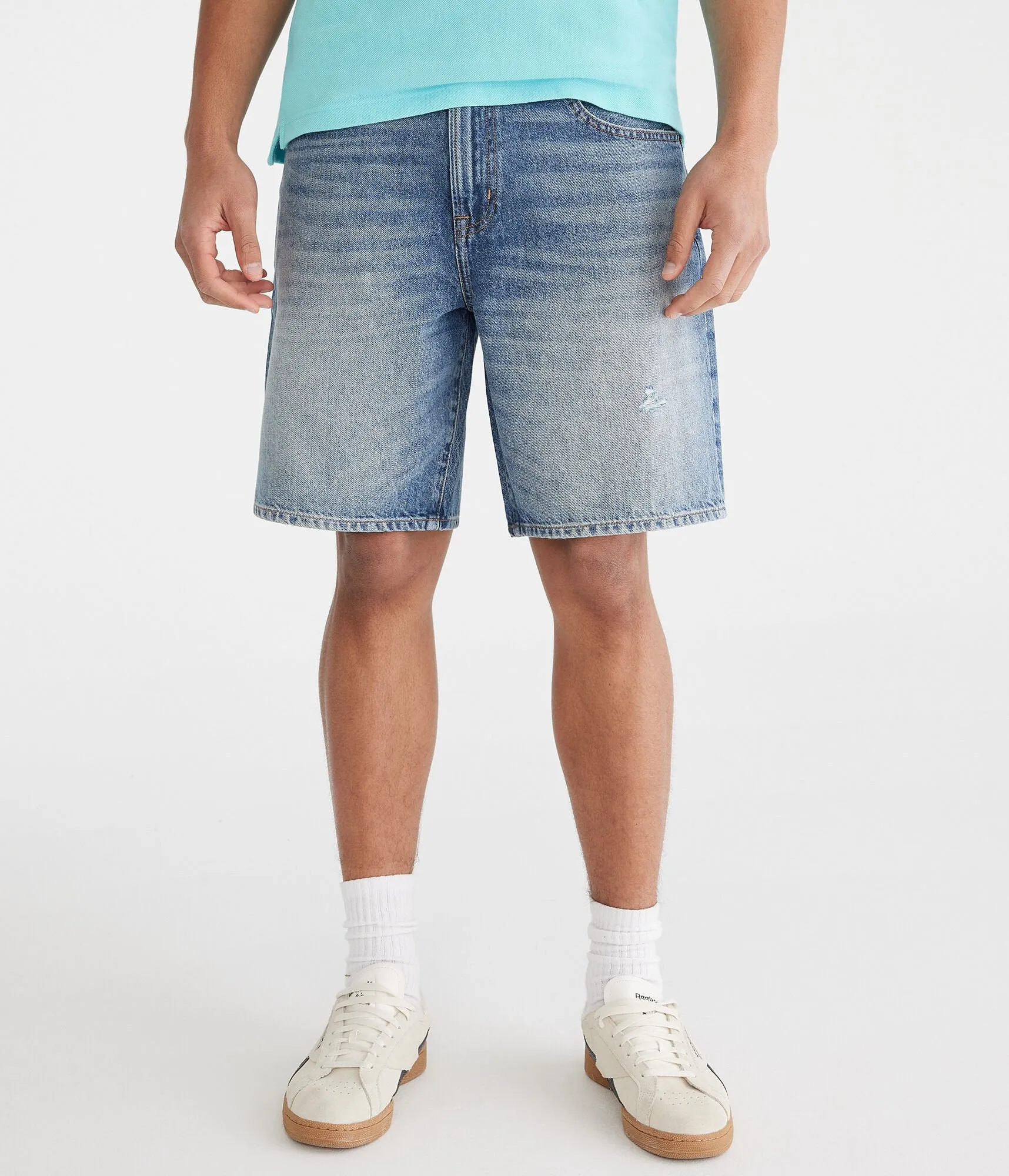 Aeropostale Loose Straight Denim Shorts 9"