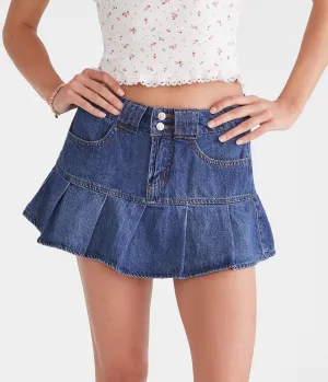 Aeropostale Low-Rise Denim Mini Skort