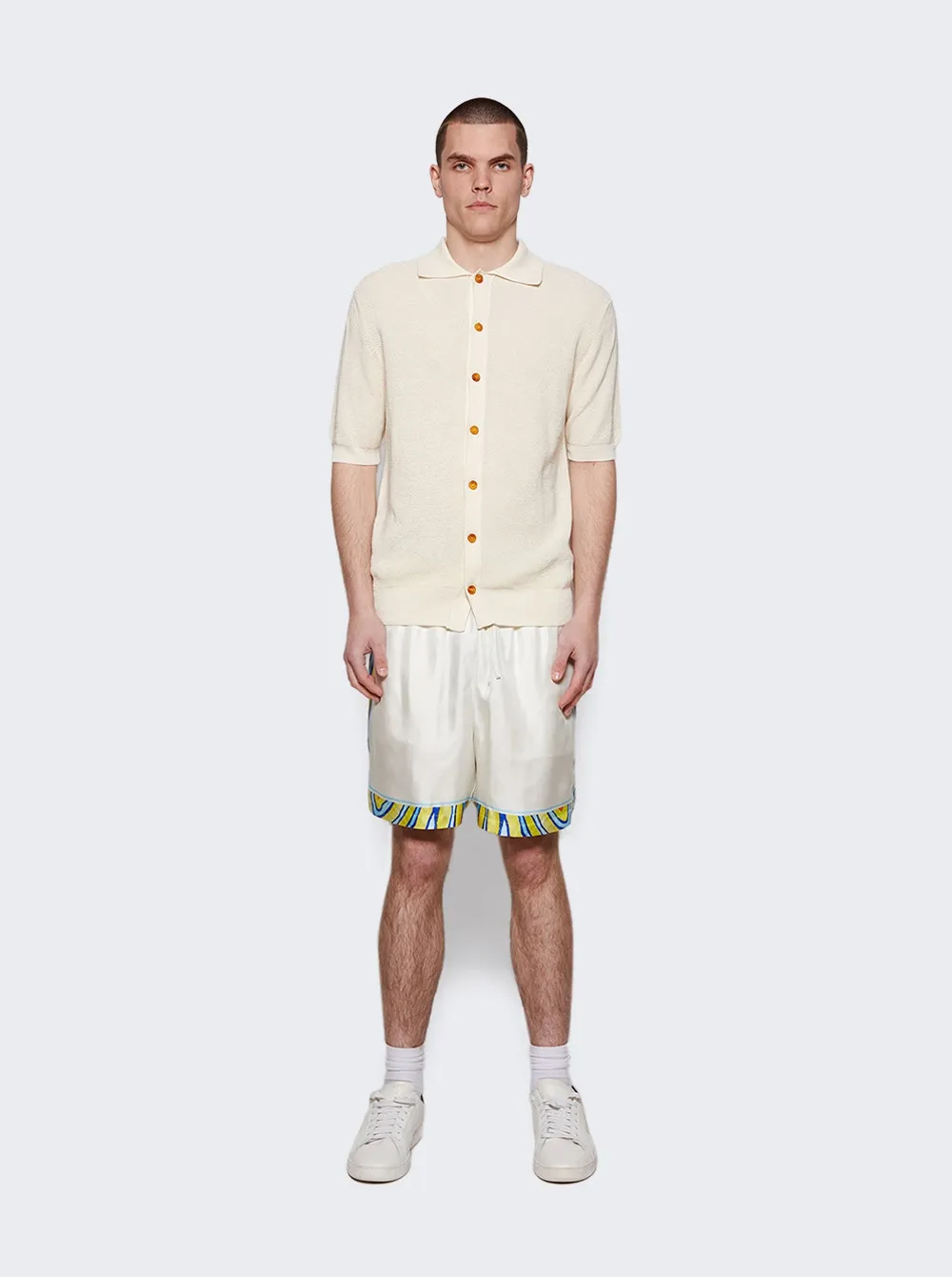 Aquatique Silk Drawstring Shorts