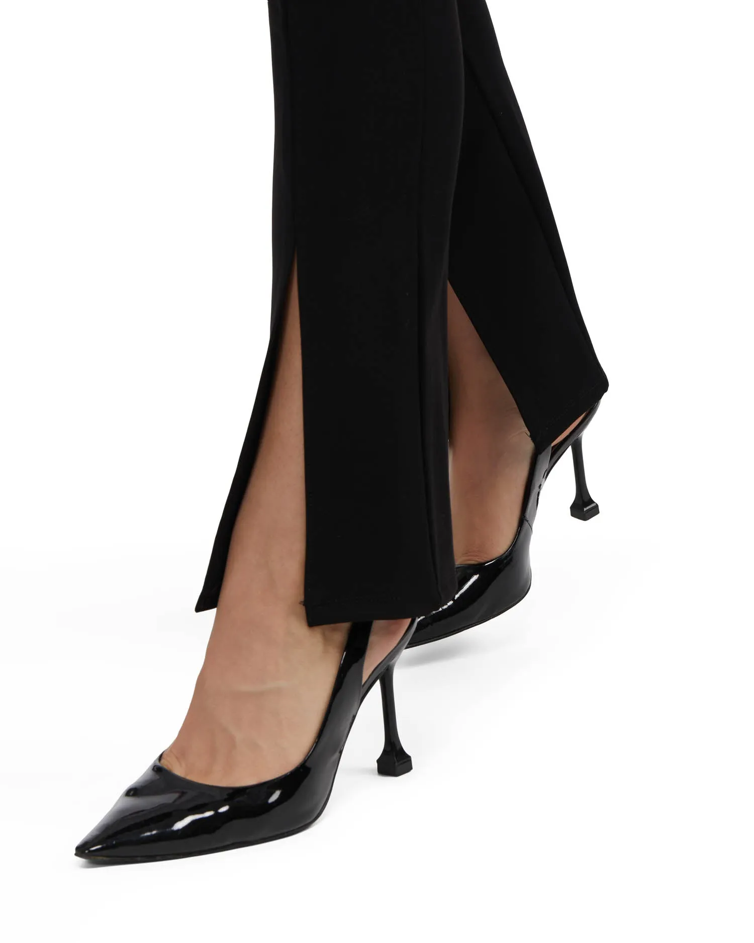 Bebe Women's Front Slit Flared Pdr Pant