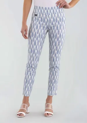 Belize Leaf Ankle Pant In Indigo