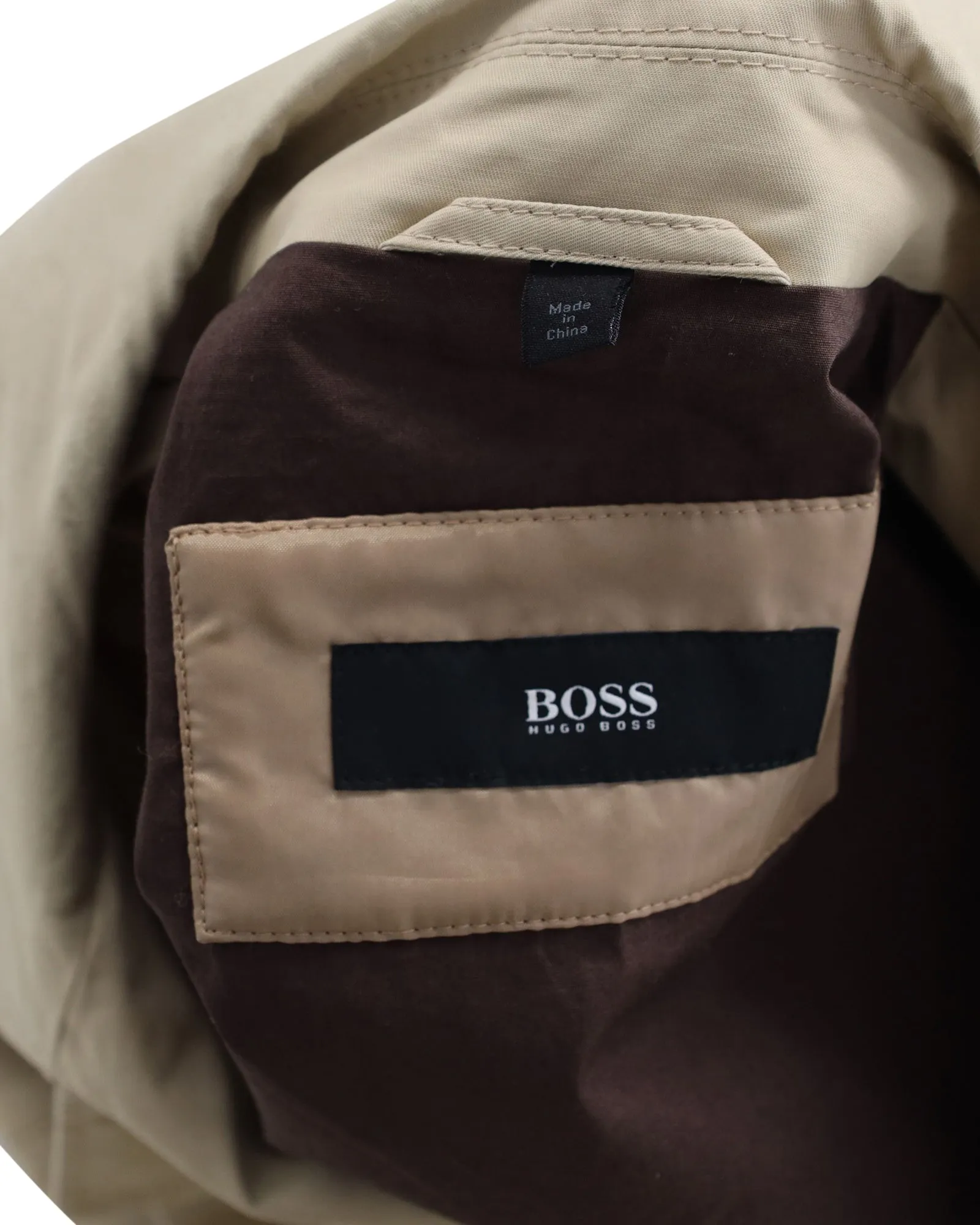 Boss Raincoat in Beige Cotton