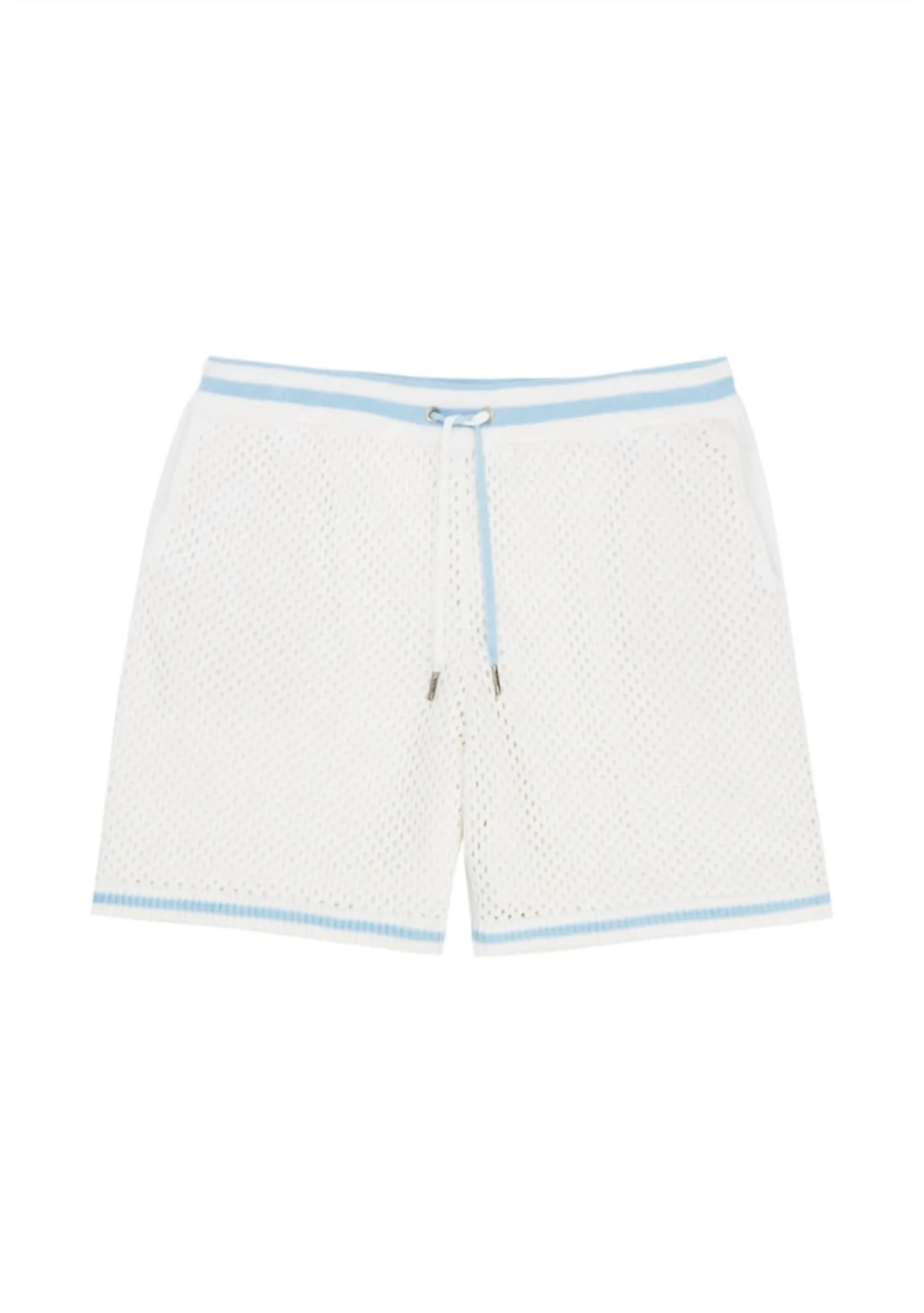 Bruce Crochet Short In White/blue