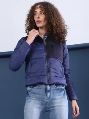 Campus Sutra Women Colorblock Stylish Casual Bomber Jacket
