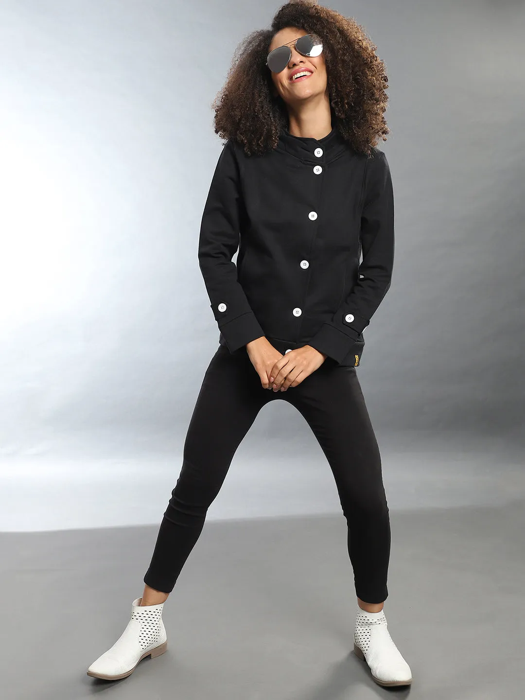 Campus Sutra Women Solid Stylish Casual Jacket