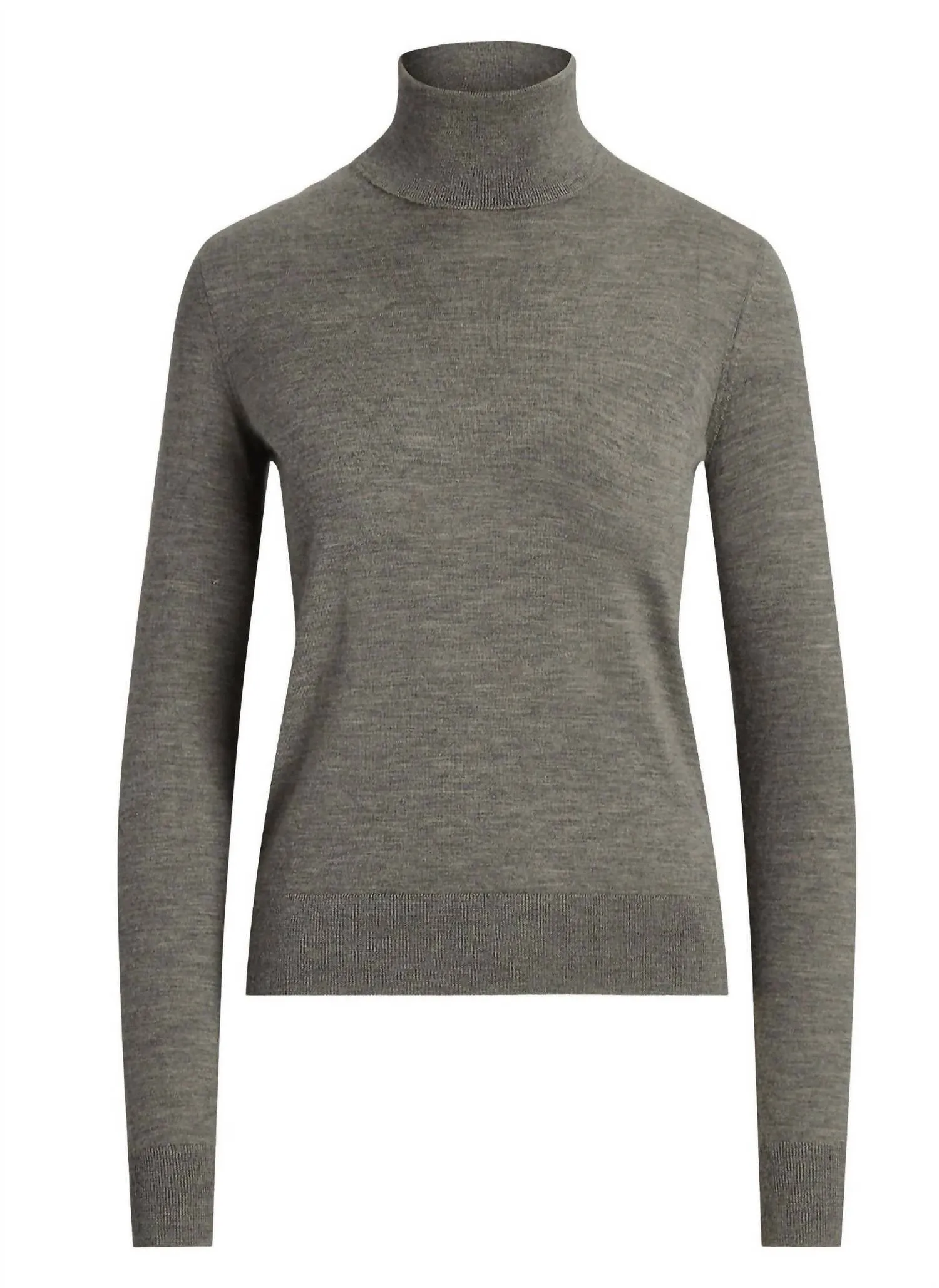 Cashmere Long Sleeve Turtleneck In Grey