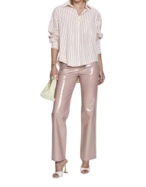 Cassie Super High Rise Straight Pants In Vinyl Rose