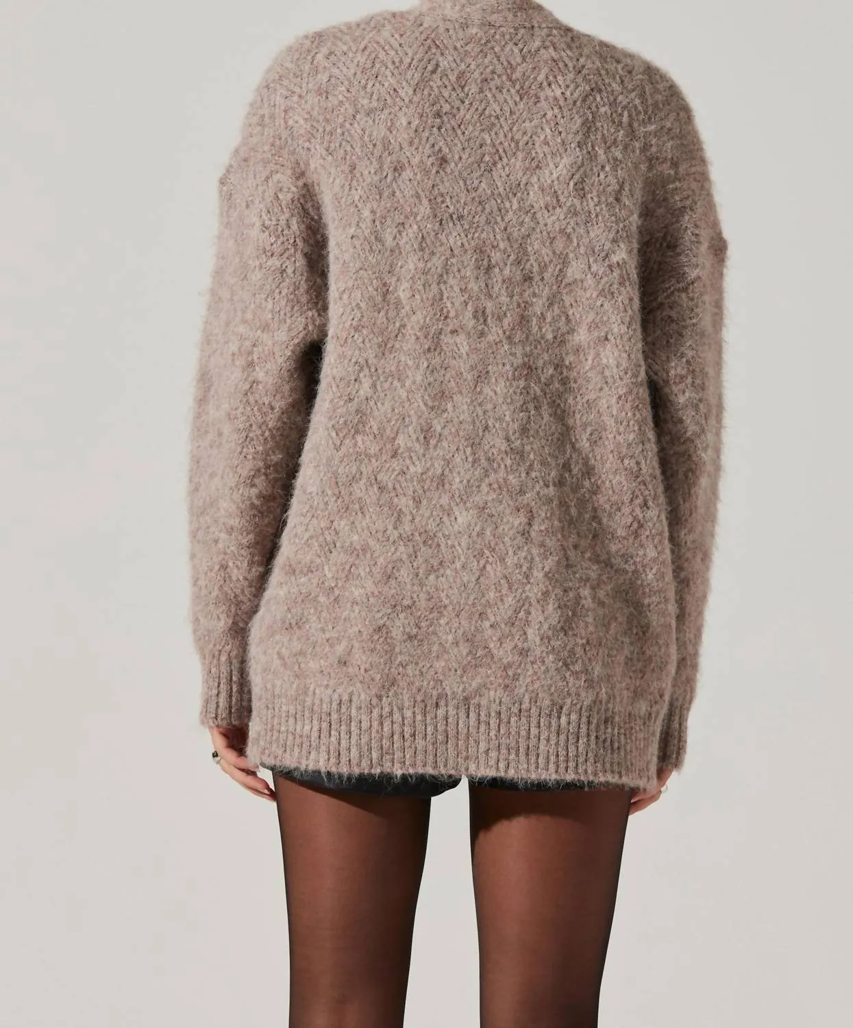Charli Cardigan Sweater In Taupe