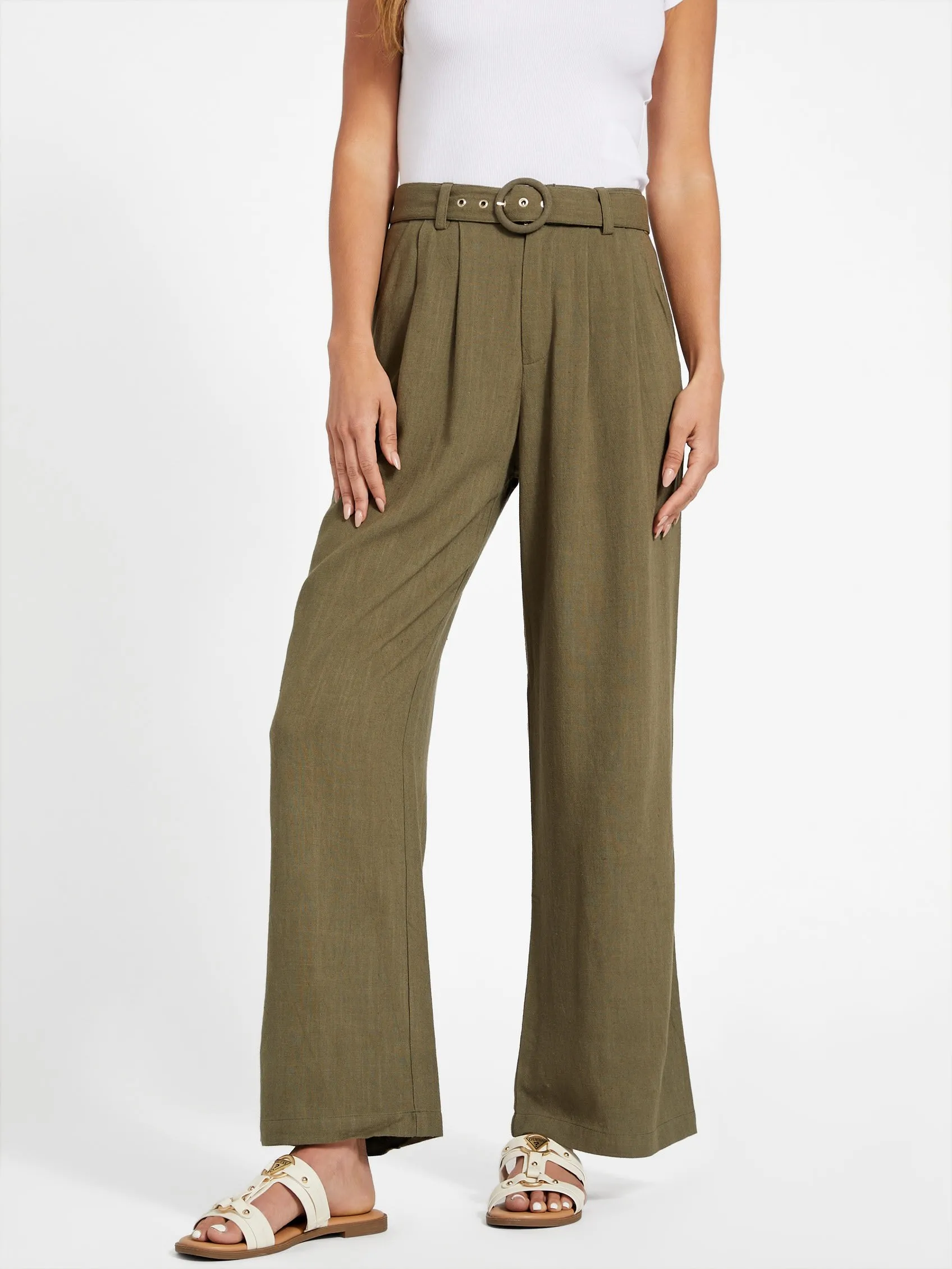 Charlie Belted Linen Pants