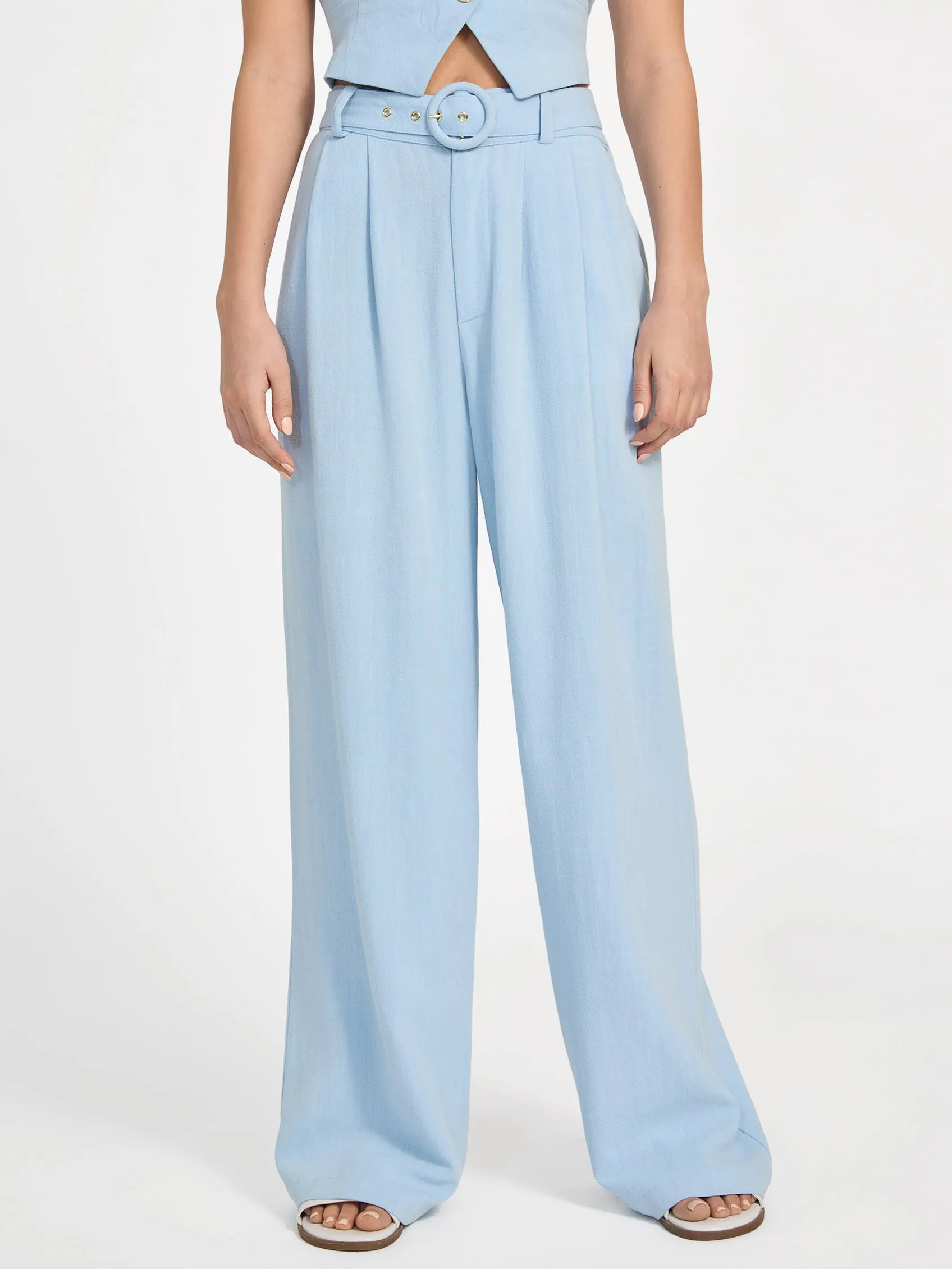 Charlie Belted Linen Pants