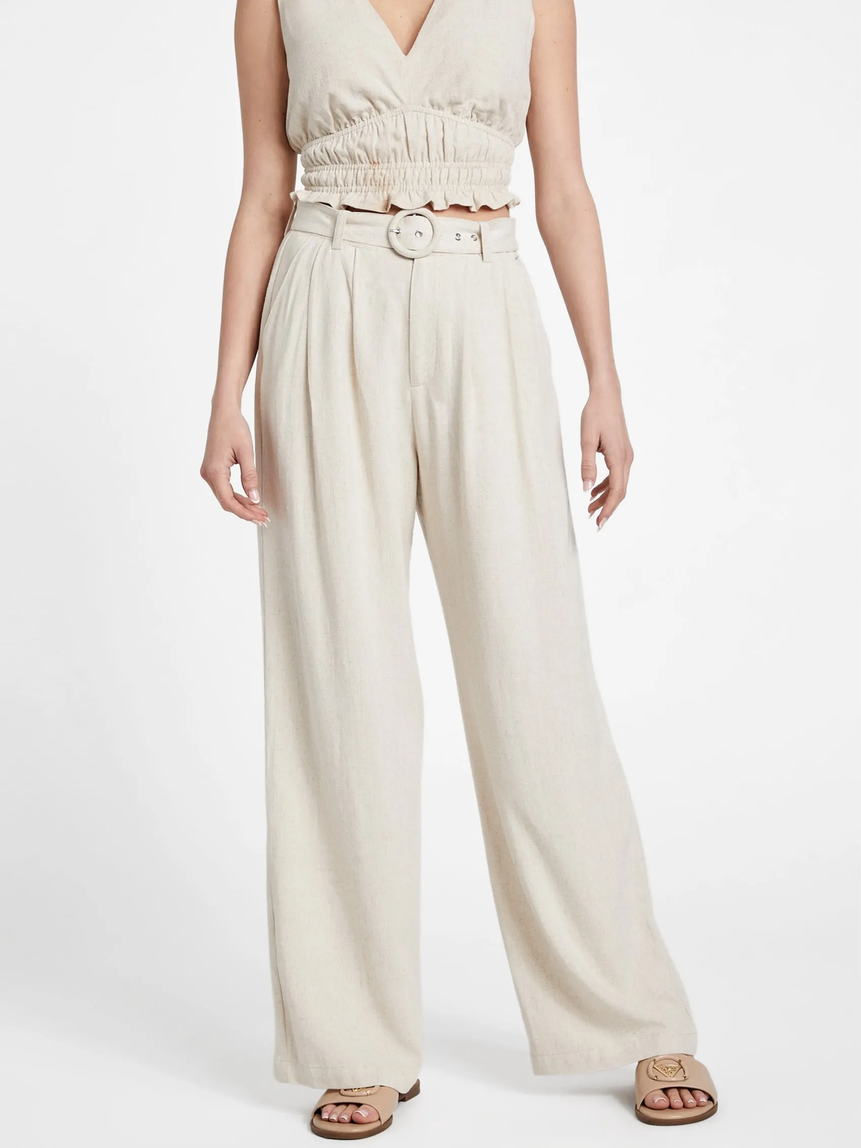 Charlie Belted Linen Pants