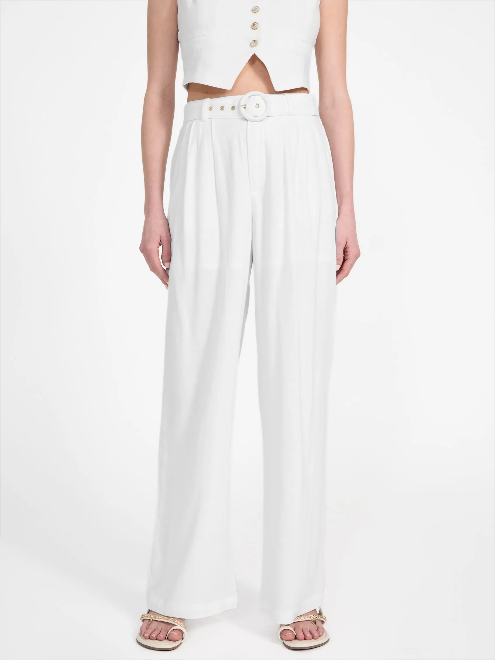 Charlie Belted Linen Pants