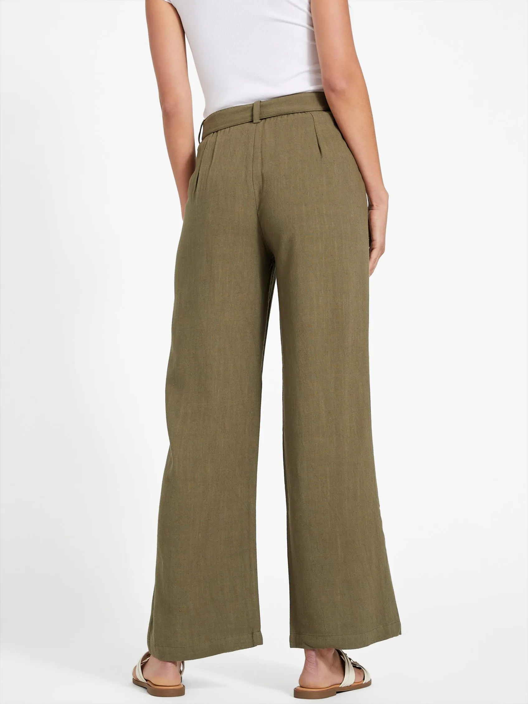 Charlie Belted Linen Pants