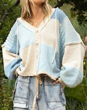 Chenille Cardigan Sweater In Almond Sky