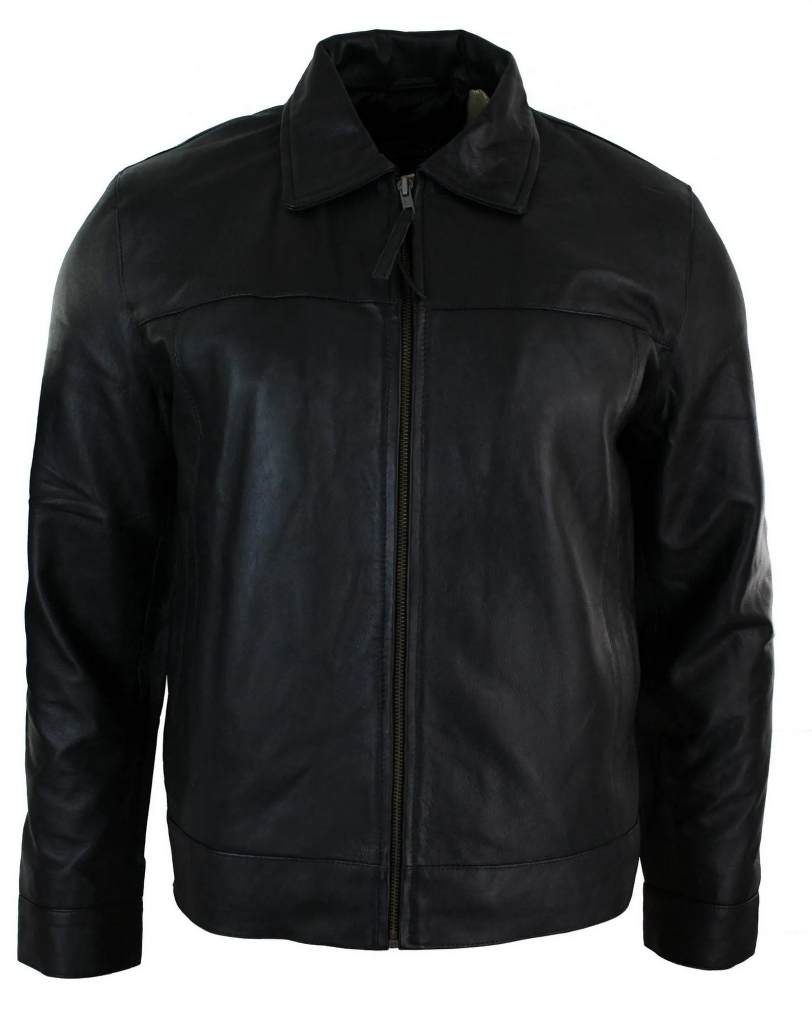 Classic Zipped Leather Jacket Retro
