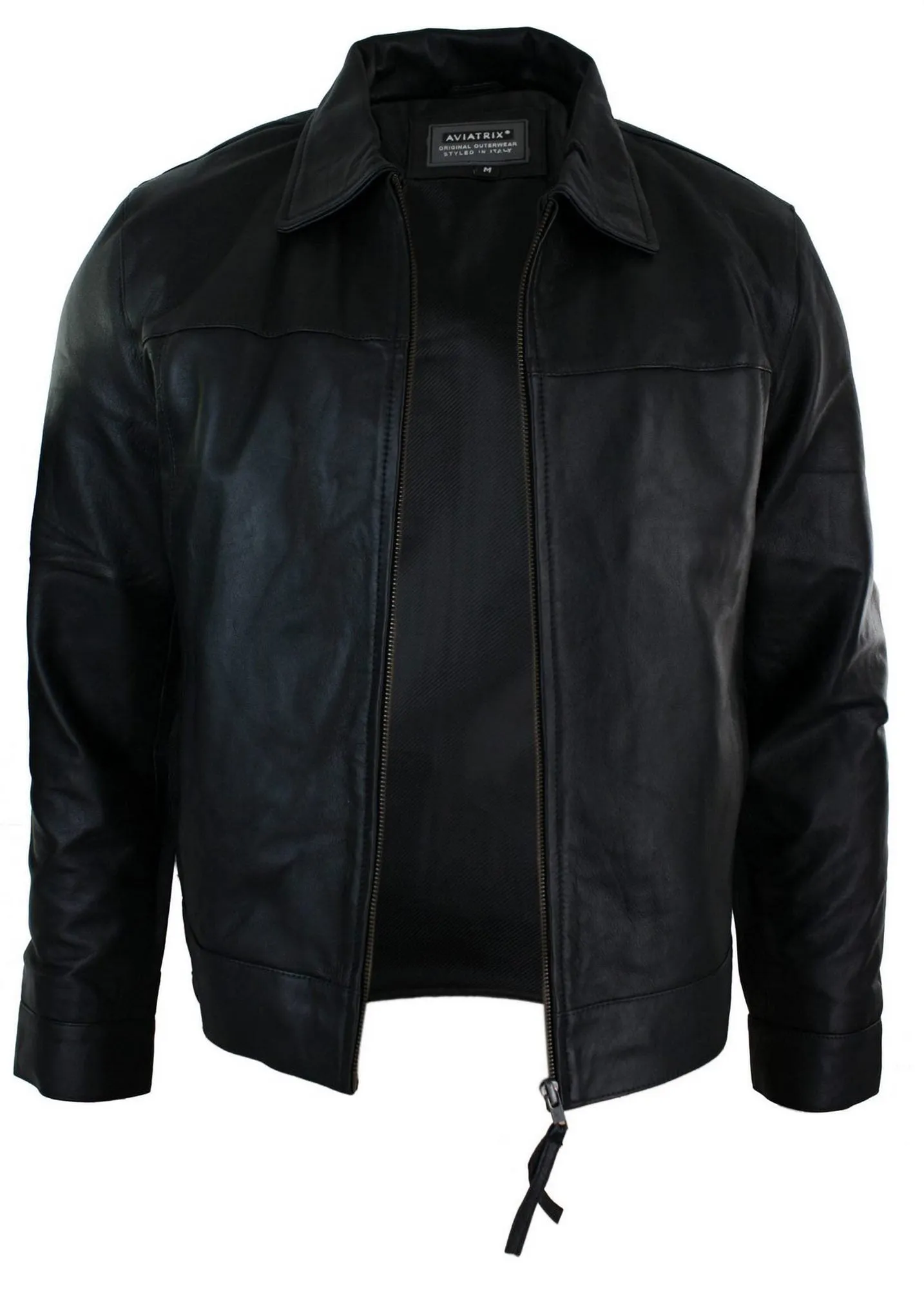 Classic Zipped Leather Jacket Retro