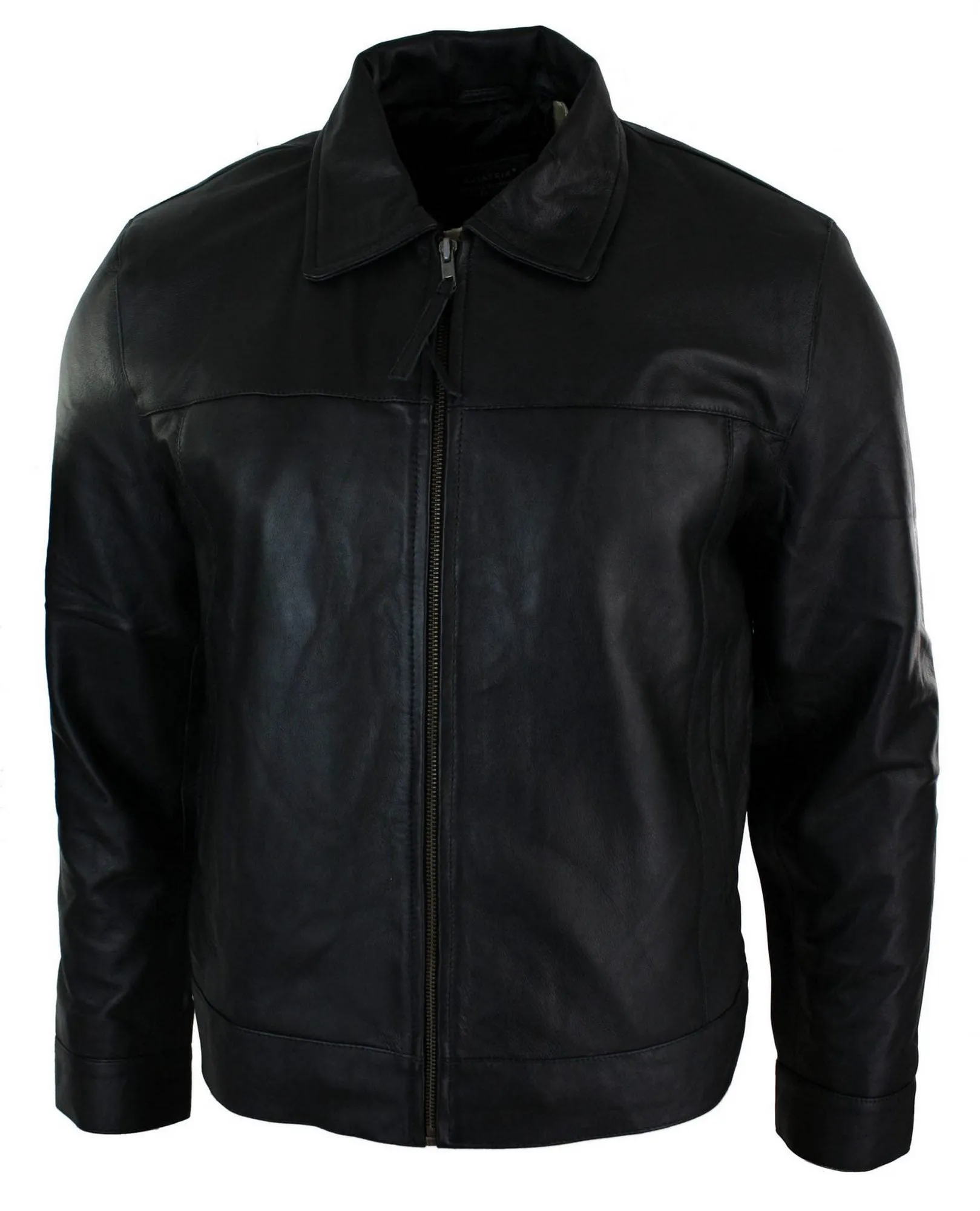 Classic Zipped Leather Jacket Retro