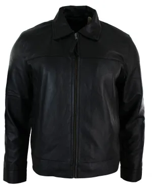 Classic Zipped Leather Jacket Retro