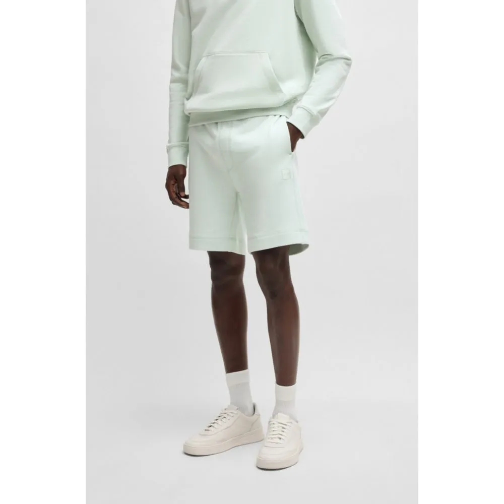 Cotton-terry regular-fit shorts with logo badge