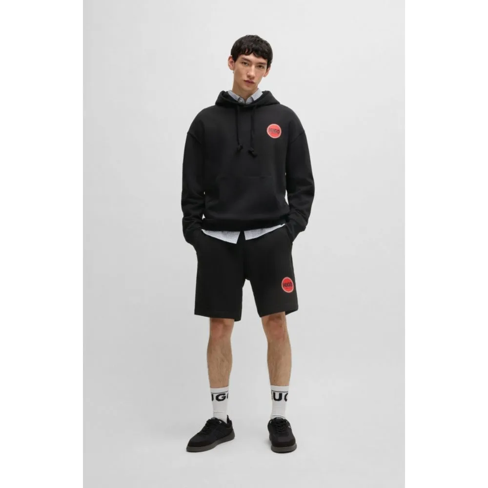 Cotton-terry relaxed-fit shorts with logo print