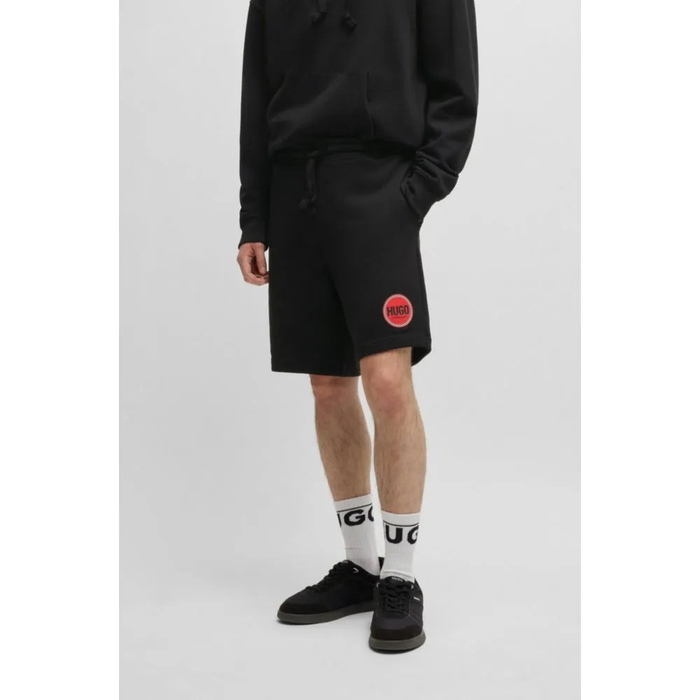 Cotton-terry relaxed-fit shorts with logo print