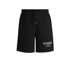 Cotton-terry shorts with drawstring and logo print