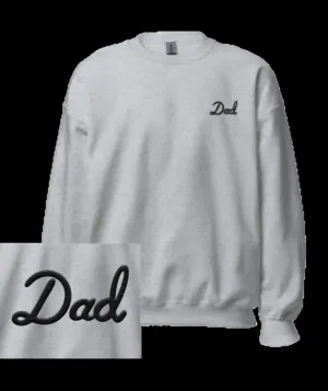 Dad Embroidered Crewneck In Grey