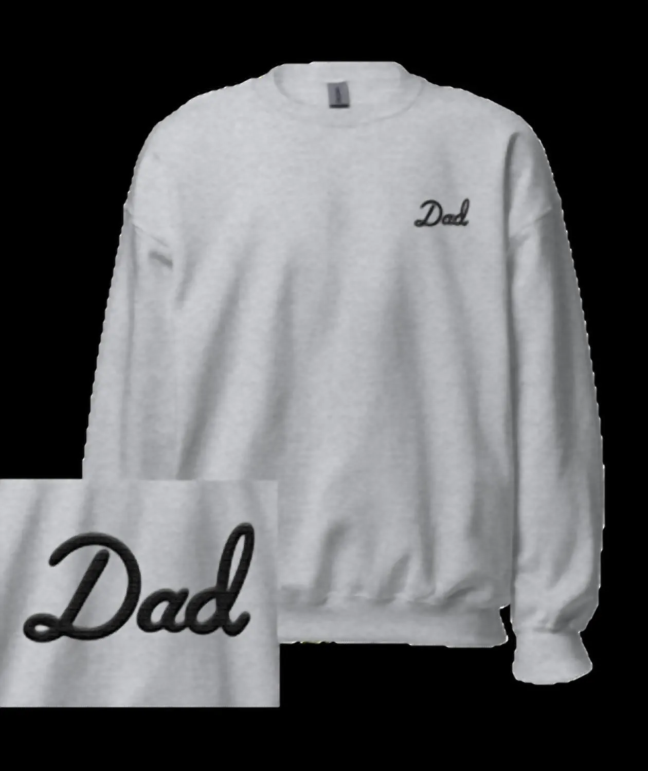 Dad Embroidered Crewneck In Grey