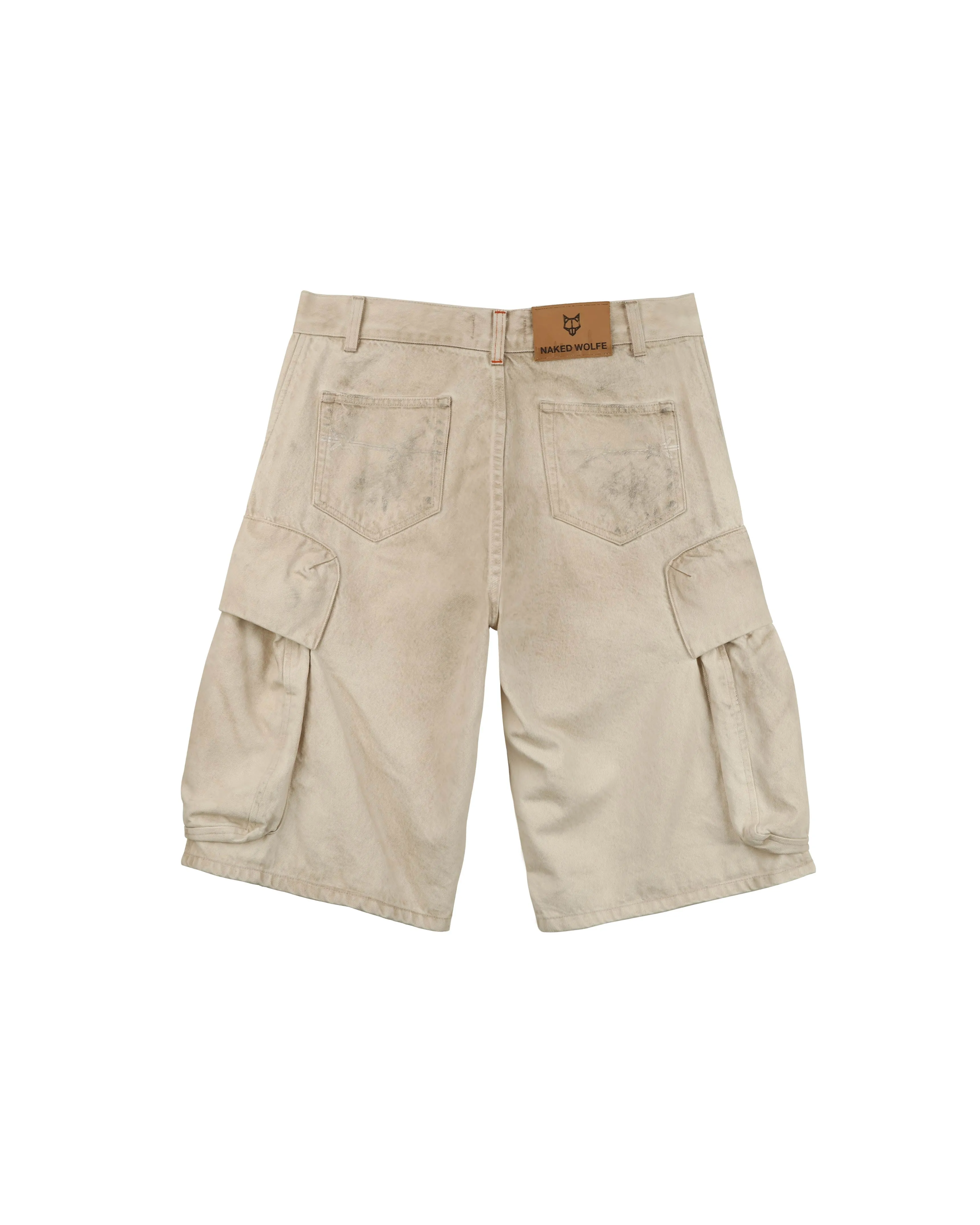 Denim Cargo Shorts Vintage Natural