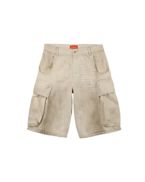 Denim Cargo Shorts Vintage Natural