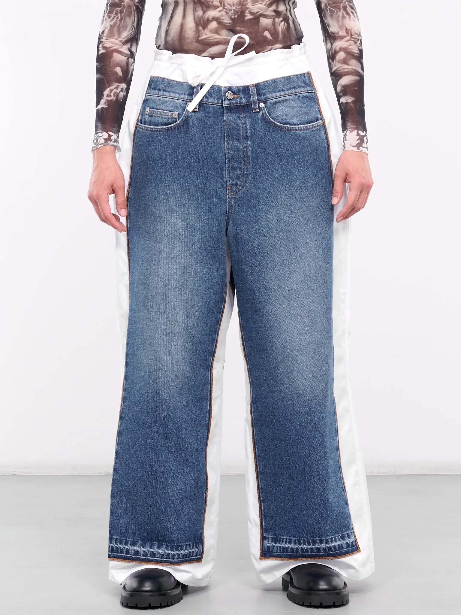 Denim Jean Detailed Pants (24-25-U-JE124I-D013-BLUE-WHITE)