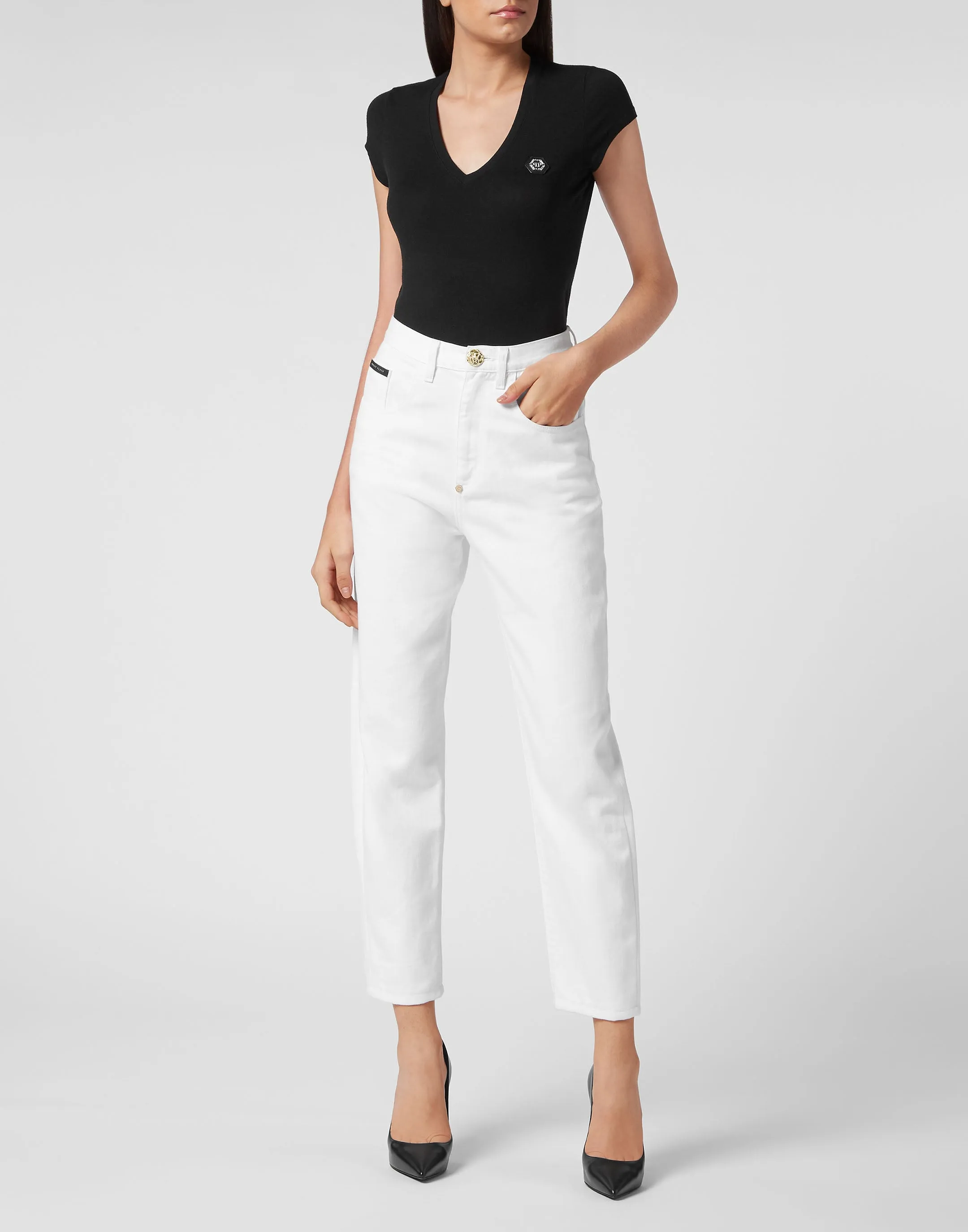 Denim Trousers Mom fit Hexagon