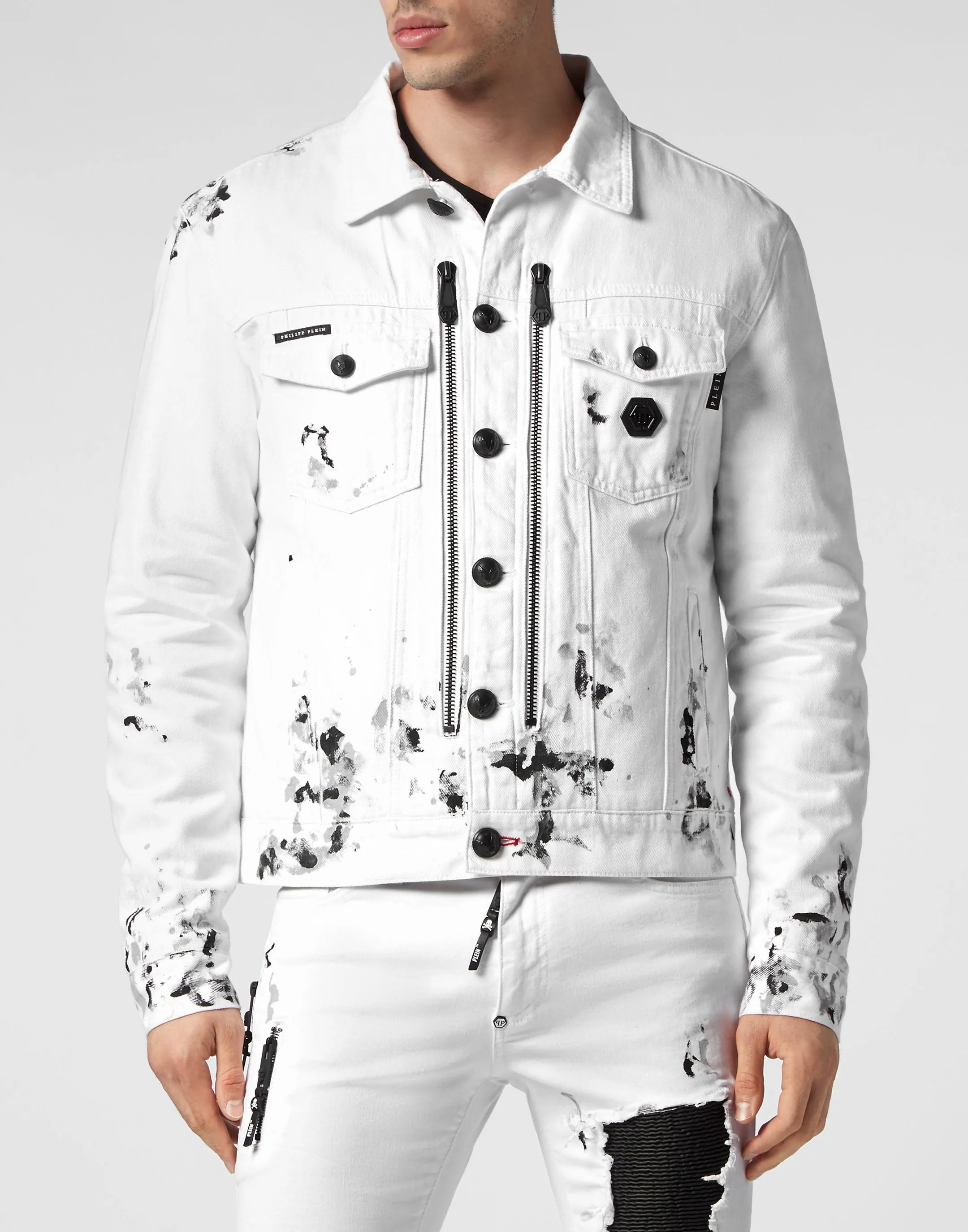 Denim Zip Jacket Dripping