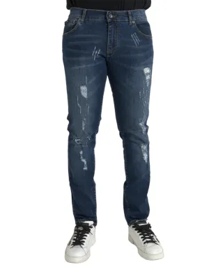 Dolce & Gabbana Distressed Cotton Skinny Men's Jeans