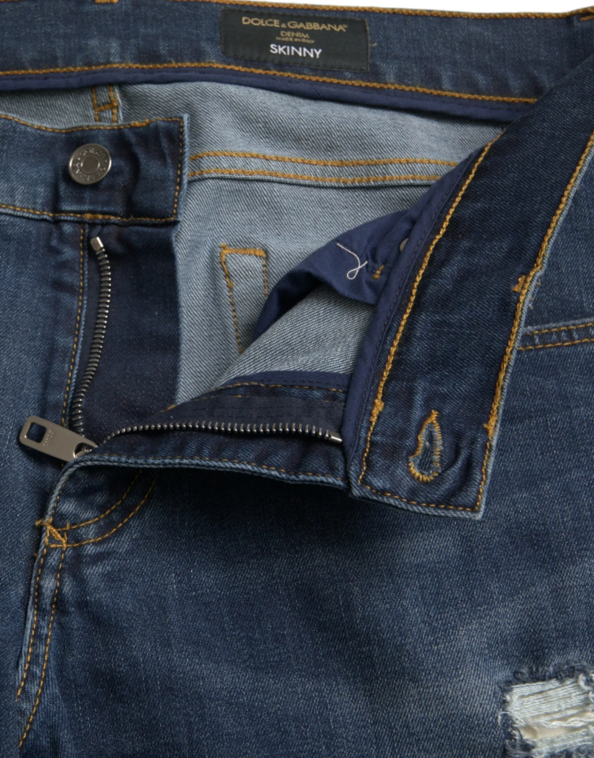 Dolce & Gabbana Distressed Cotton Skinny Men's Jeans