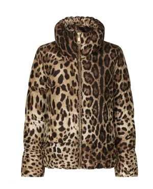 Dolce & Gabbana leopard-print padded jacket