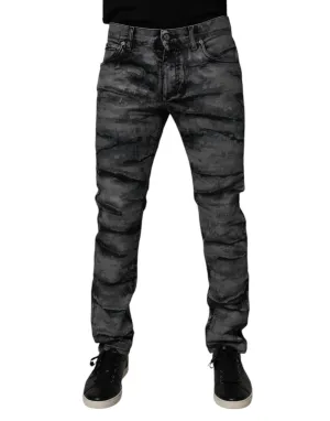 Dolce & Gabbana Tie Dye Cotton Skinny Men blue Men's Jeans