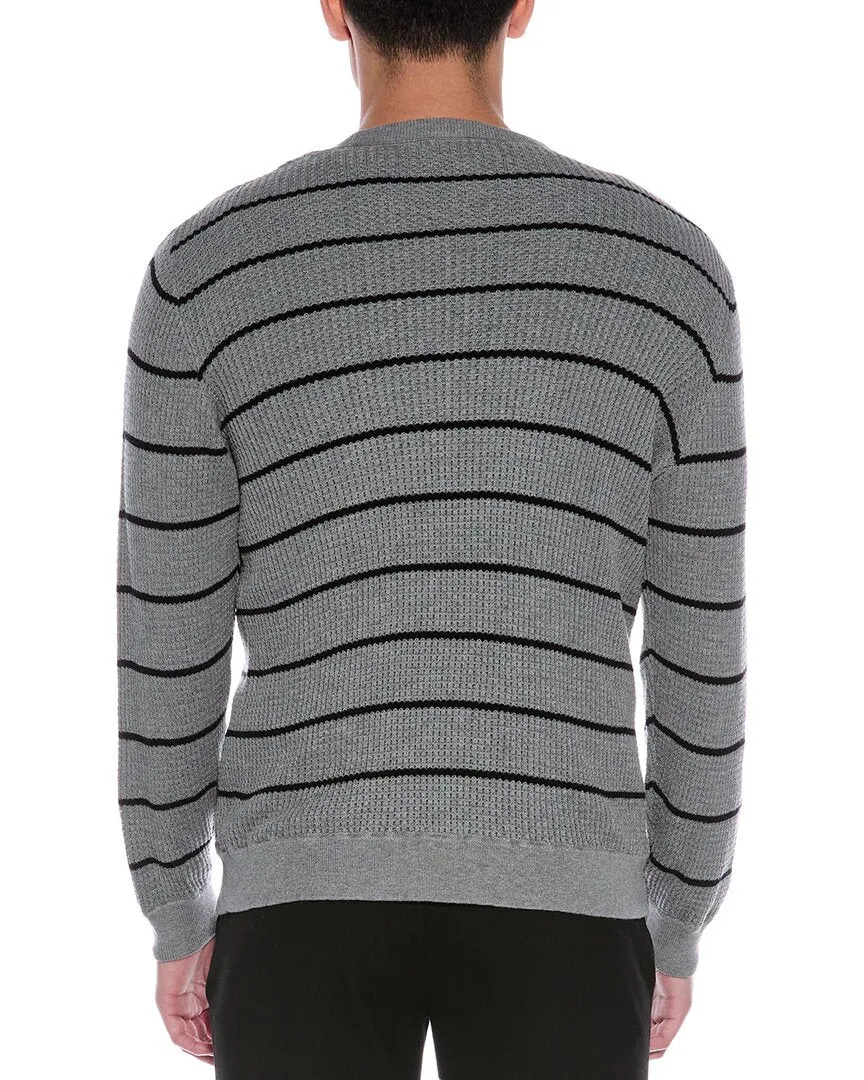 Douglas Anthony Textured Stripe Cashmere-Blend Crewneck Sweater