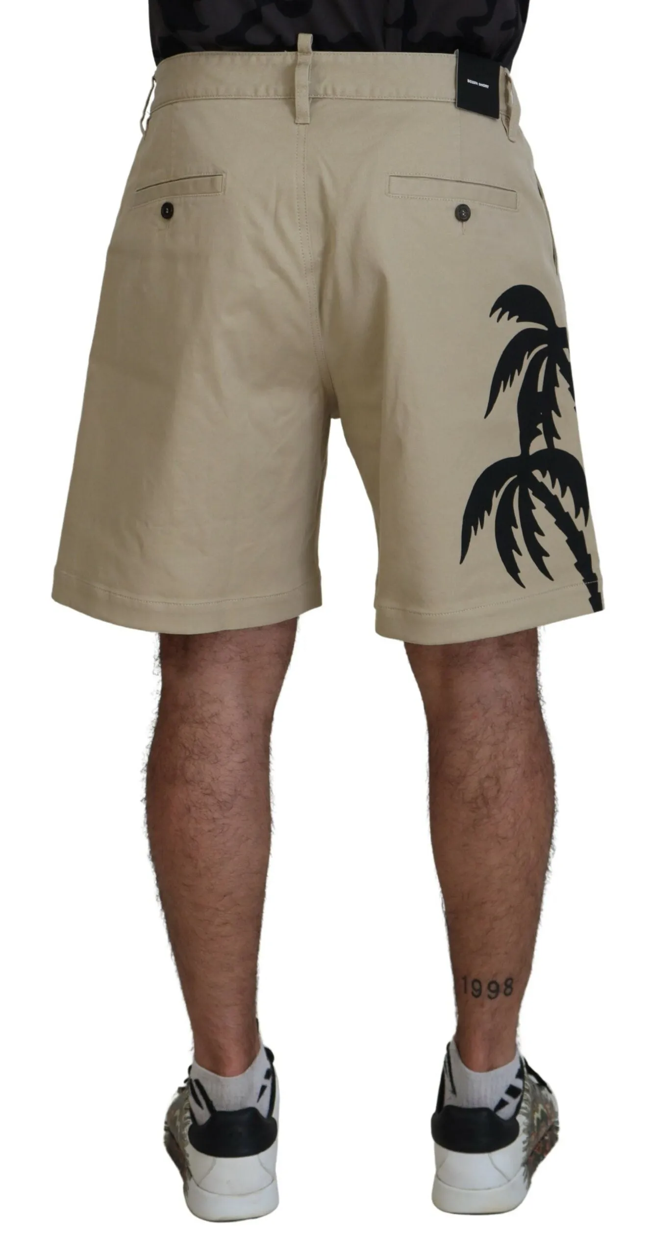 Dsqua²  Cotton Logo Printed Above Knee Men's Shorts
