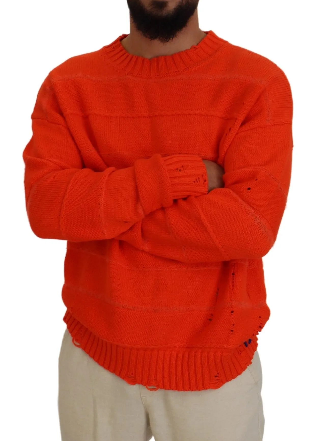 Dsquared² Cotton Long Sleeves Men Pullover Men's Sweater (Pre-Owned)