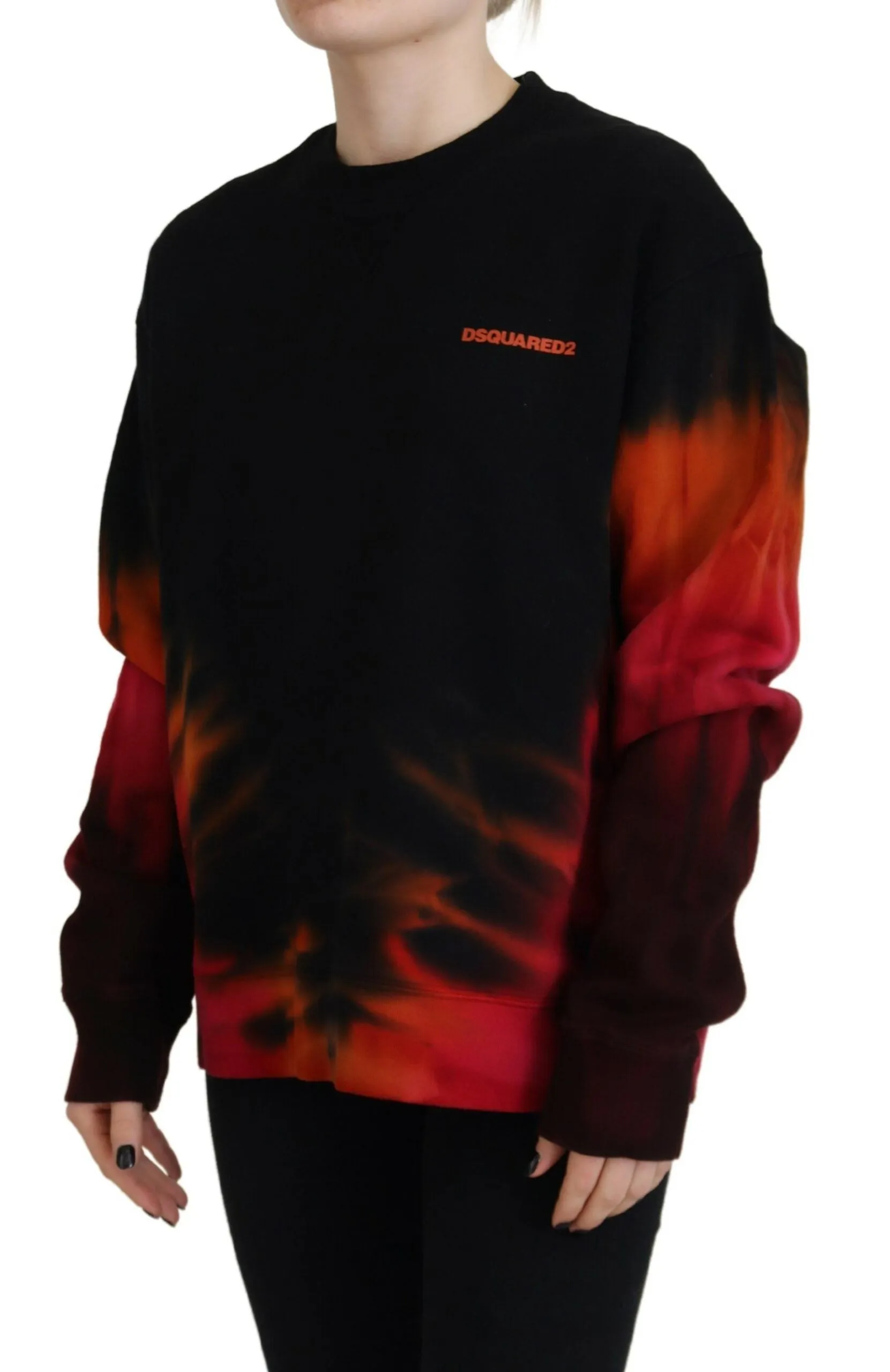 Dsquared² Tie Dye Logo Print Women Long Sleeve Women's Sweater (Pre-Owned)