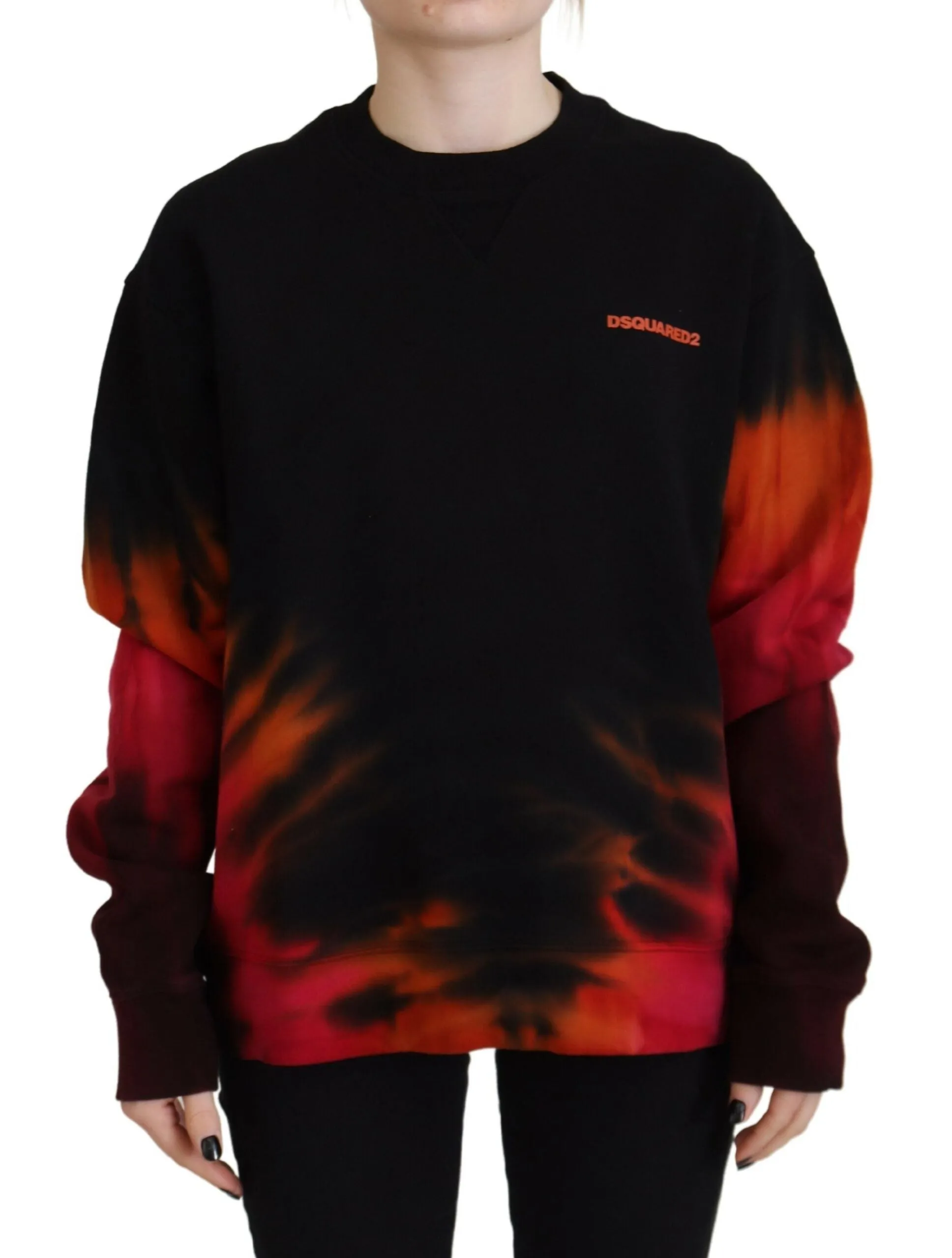 Dsquared² Tie Dye Logo Print Women Long Sleeve Women's Sweater (Pre-Owned)