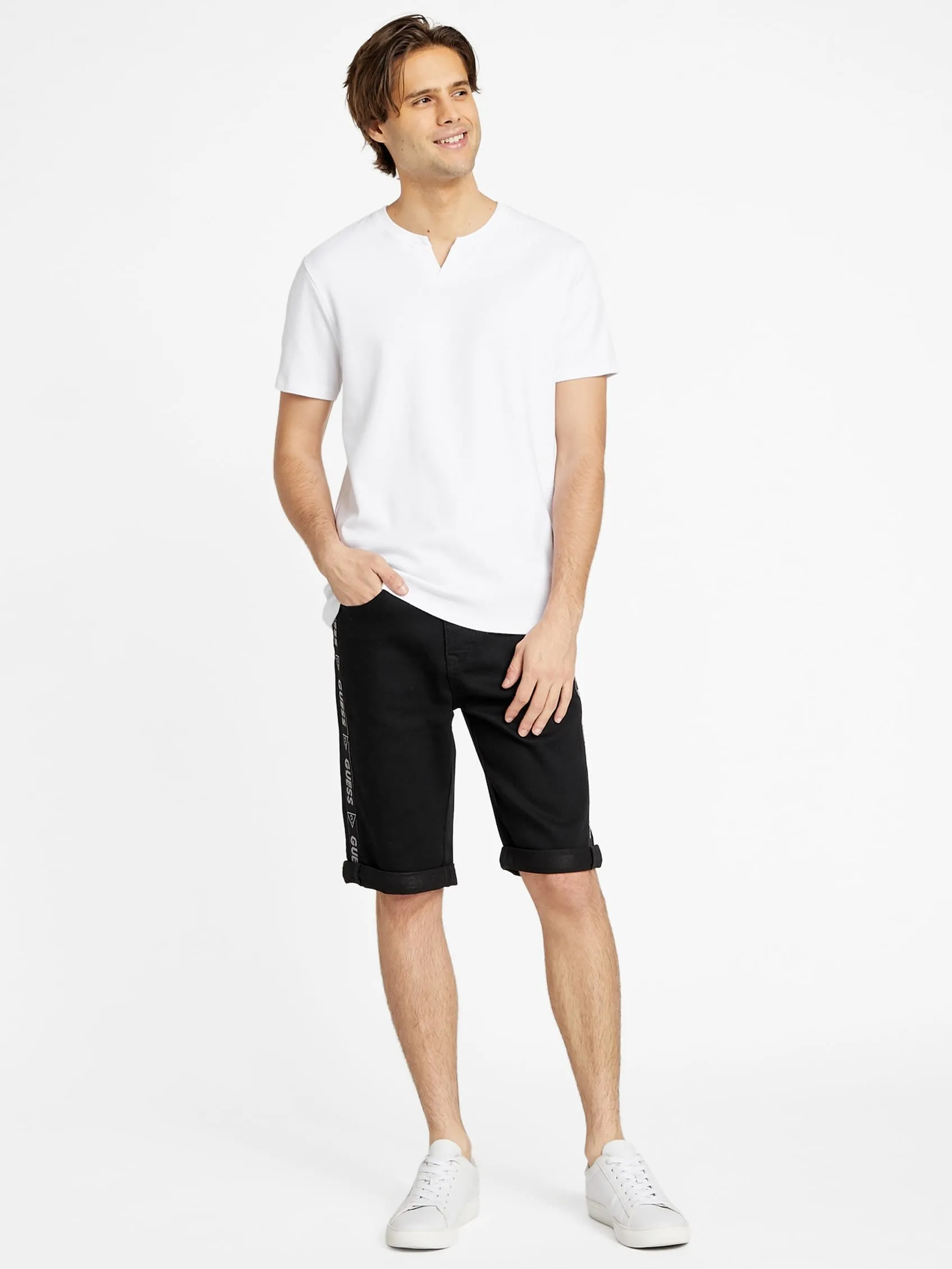 Eco Kyler Logo-Tape Denim Shorts