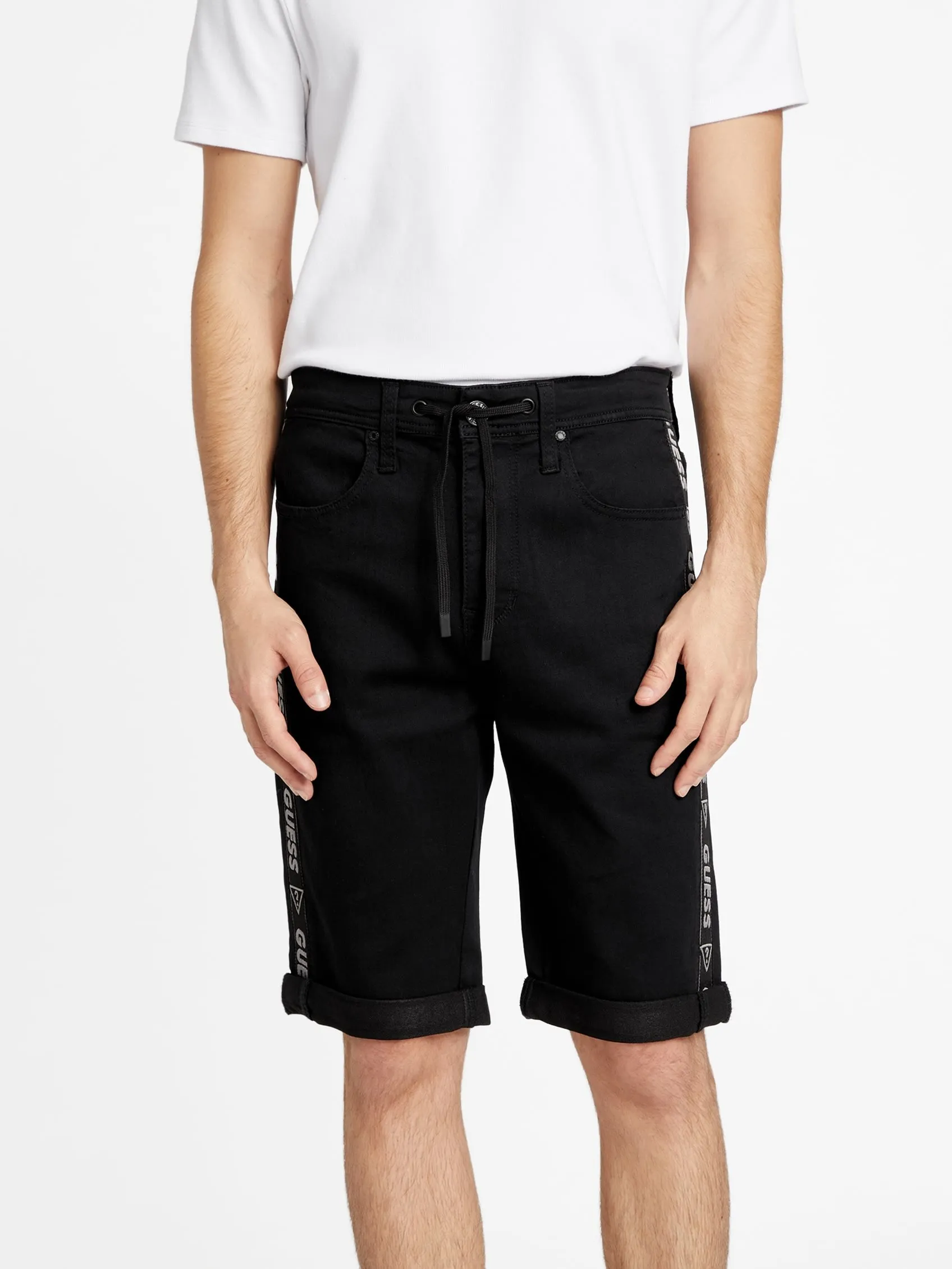Eco Kyler Logo-Tape Denim Shorts