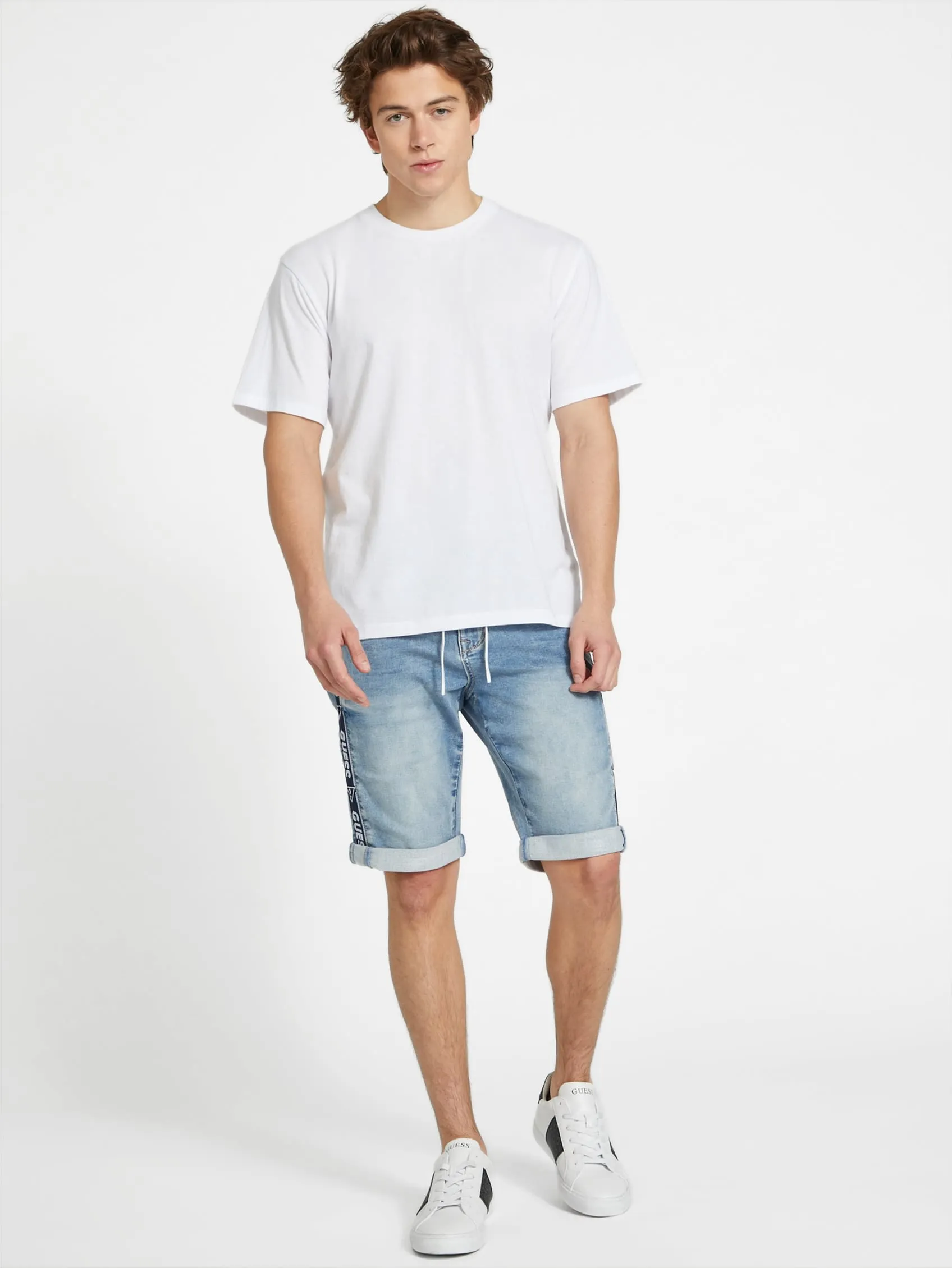 Eco Kyler Logo-Tape Denim Shorts