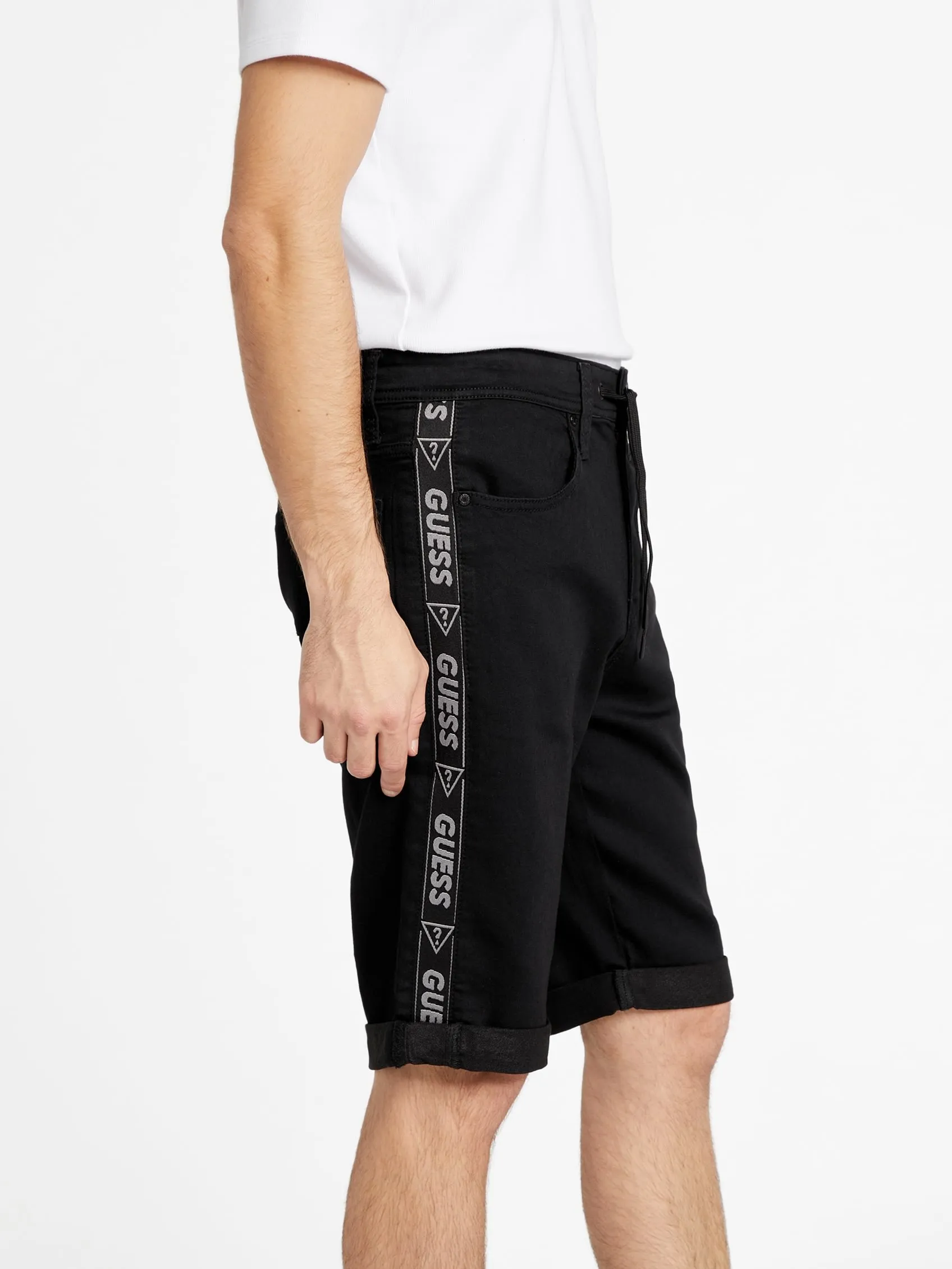 Eco Kyler Logo-Tape Denim Shorts