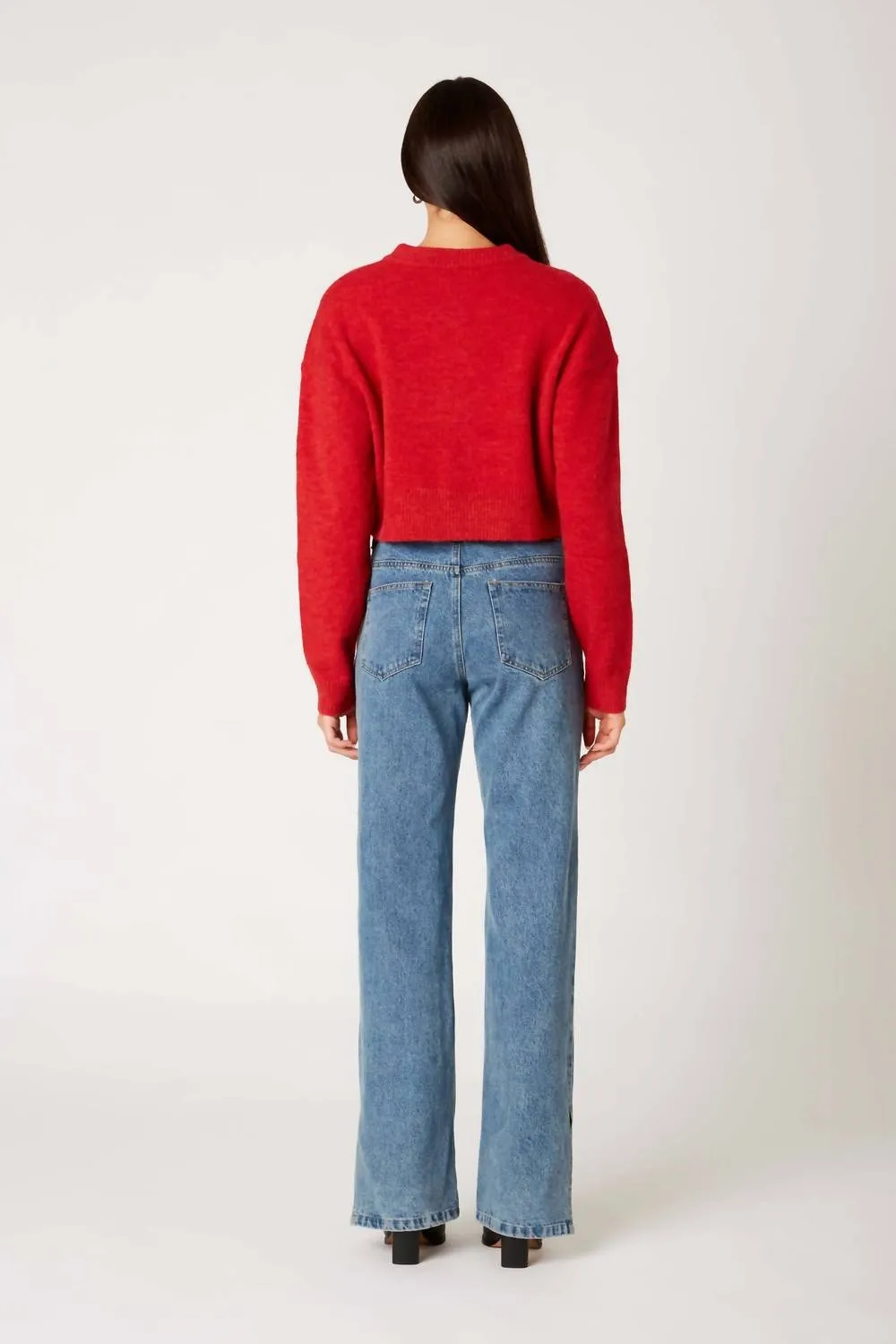 Enzo Crop Cardigan In Red