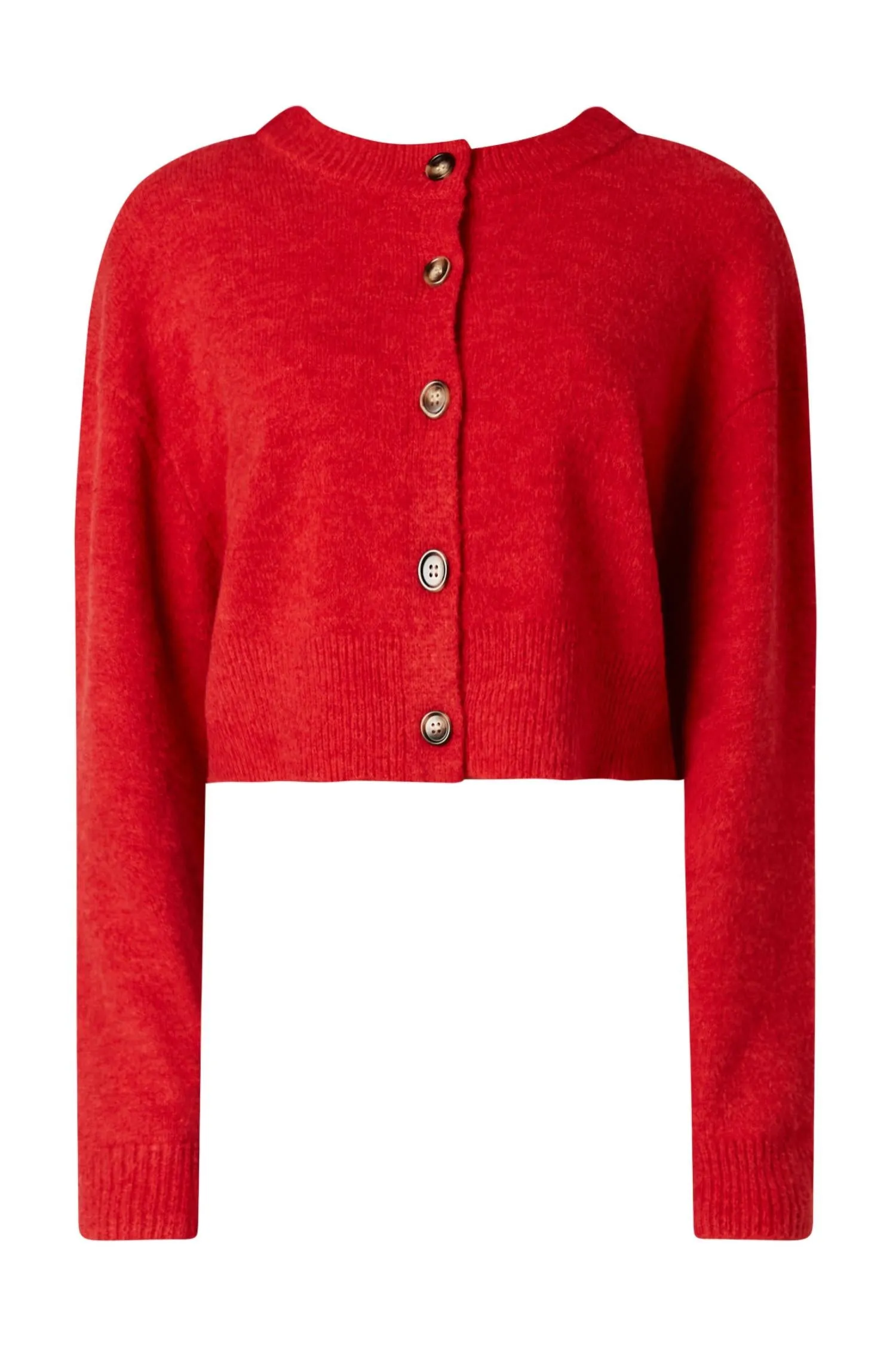 Enzo Crop Cardigan In Red